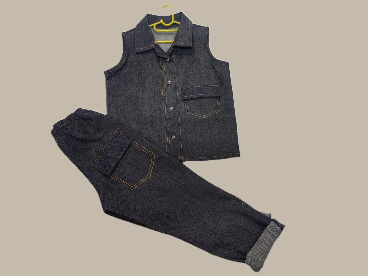 “Urban Scout” Sleeveless Denim Set