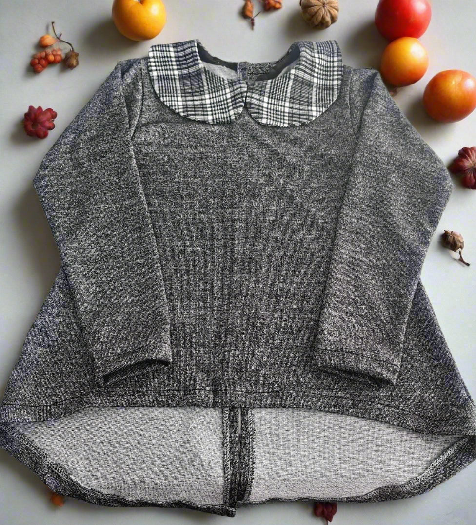 Plaid Whispers Peter Pan Top – Girls