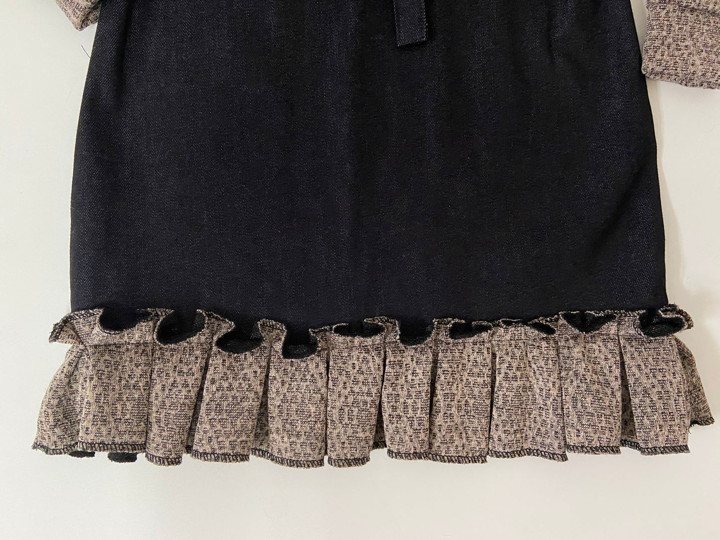 Denim Long-fleece-sleeved Dress