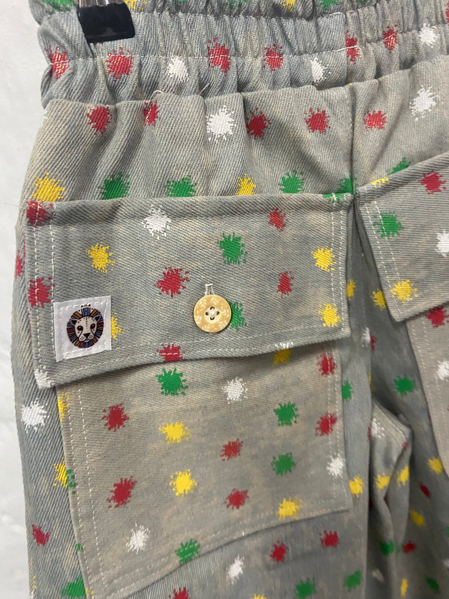 Kids’ Cargo Denim Shorts – Starburst Print