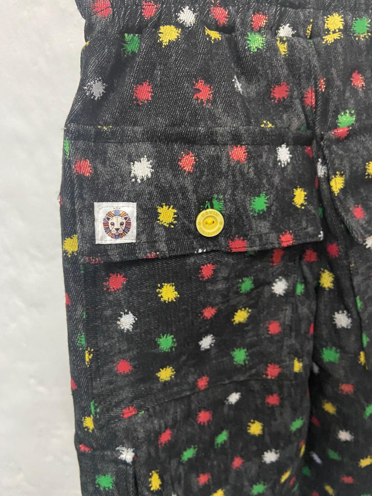 Kids’ Cargo Denim Shorts – Starburst Print