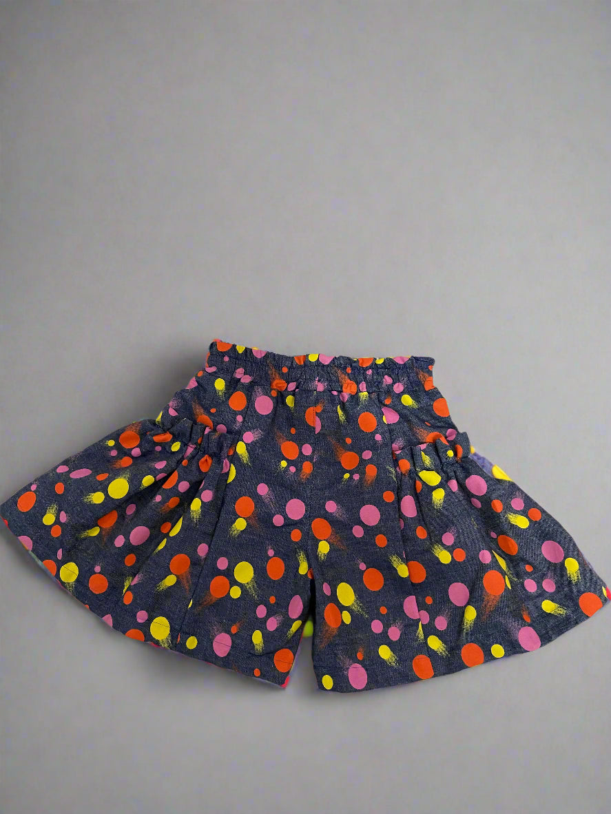 Multi-Color Flared Shorts