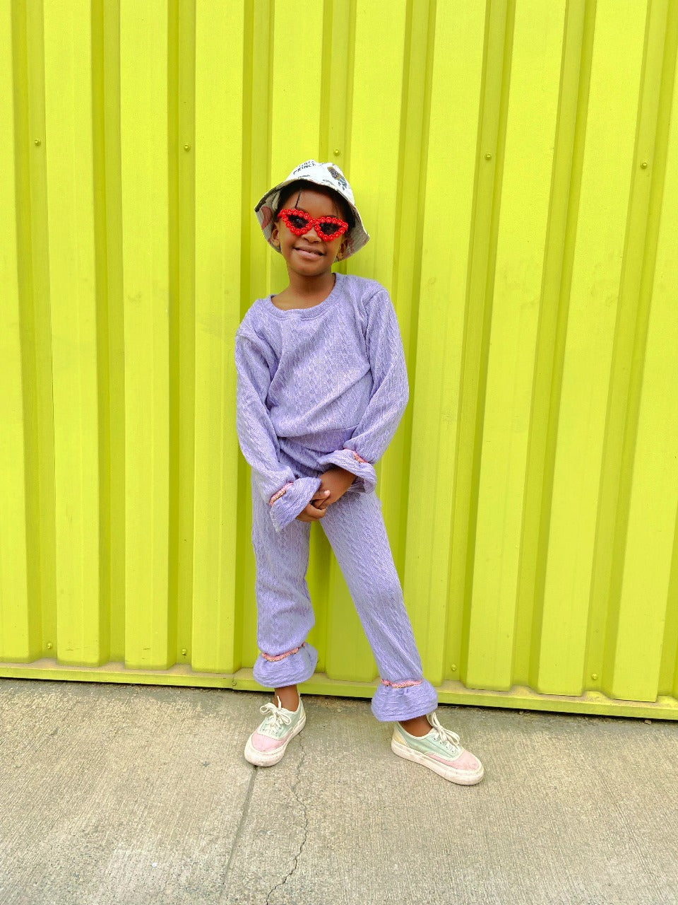 Lilac Knitted outfit set