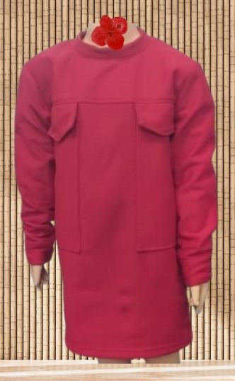 Pocket Me Red Sweater Dress