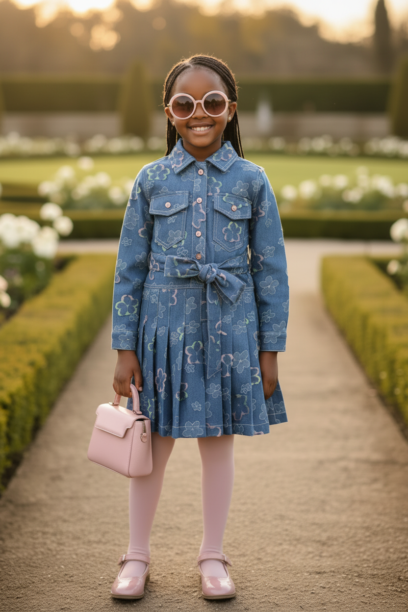 Floral Denim Dress Portrait