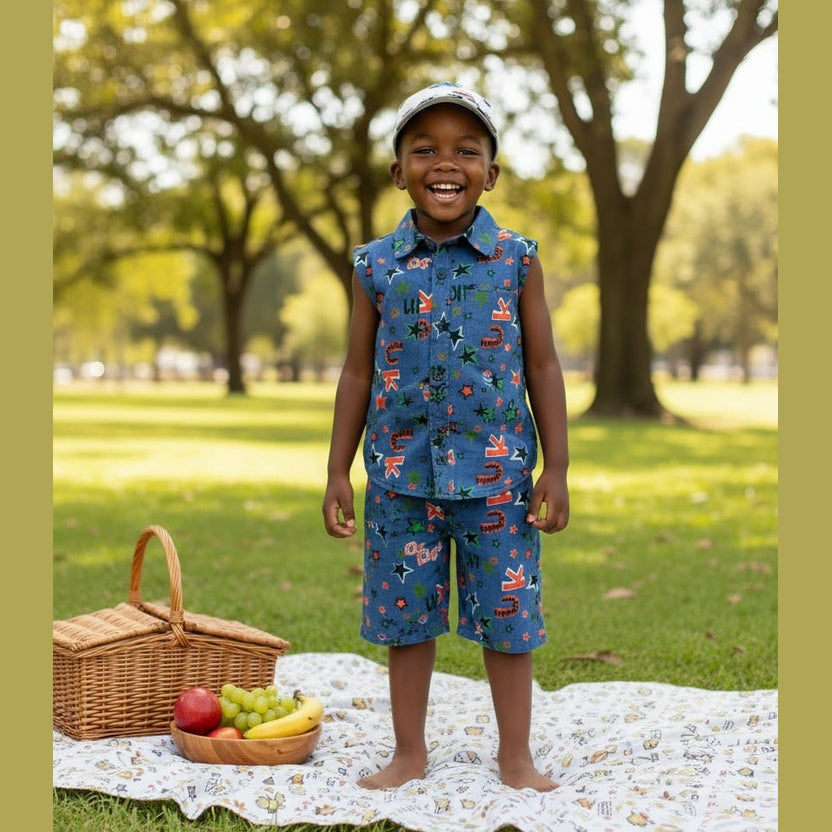 The Boys’ Star & Letter Print Two-Piece Set - Bippz Klothing