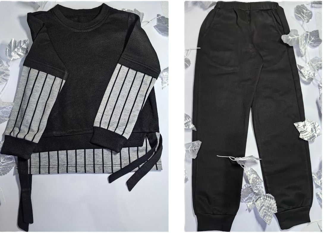 Stripe Design Black Tracksuit