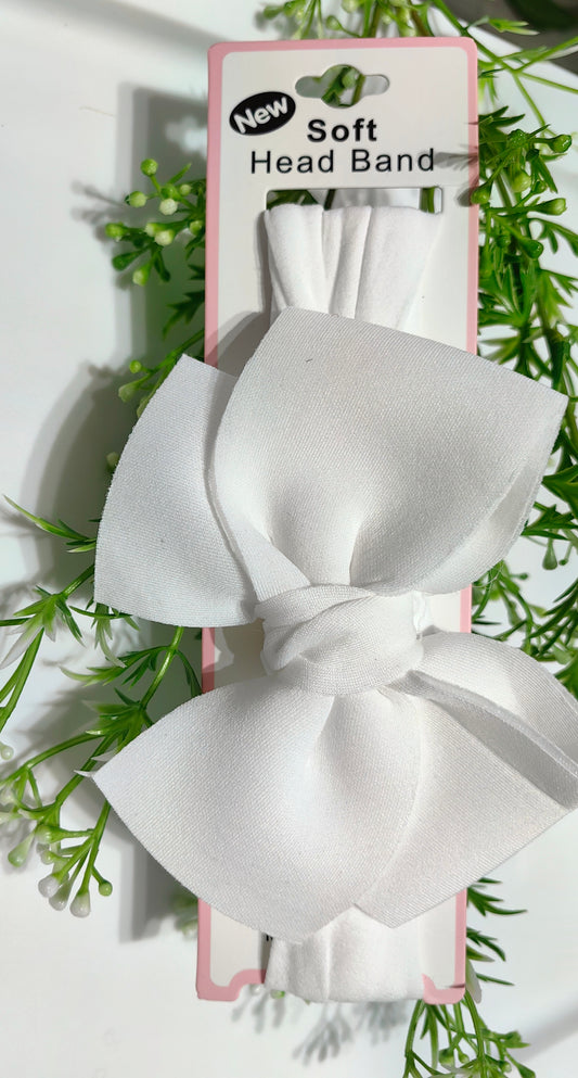 White Bow Head Band