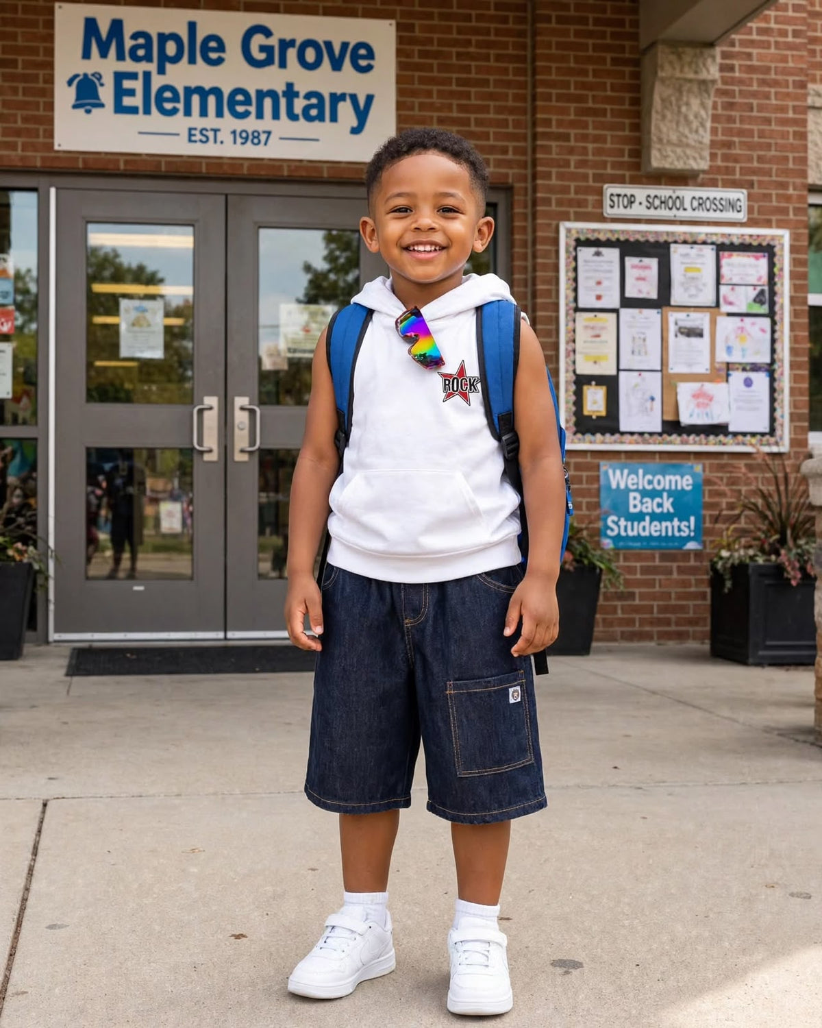 Boys Multi-Pockets Denim Shorts