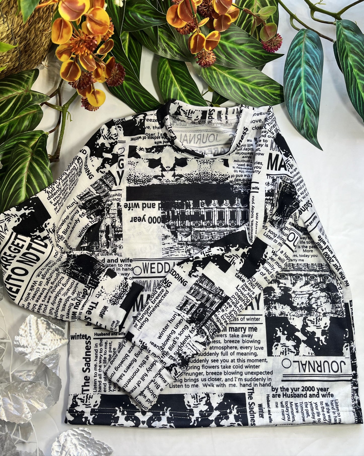 Black & White Graphic Top
