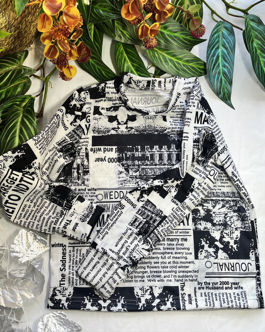 Black & White Graphic Top