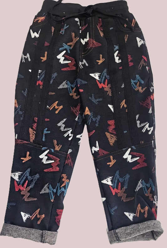 Street Scribble Denim Joggers