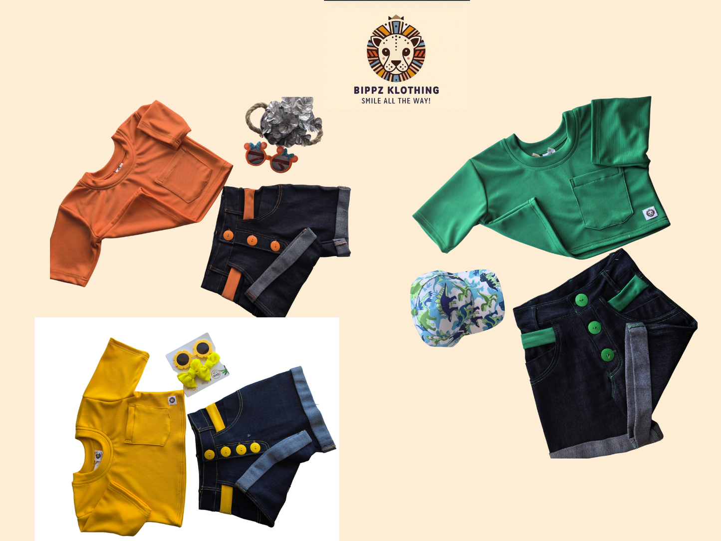 Girls short sleeved T-Shirts and shorts combo