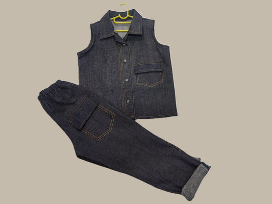 “Urban Scout” Sleeveless Denim Set