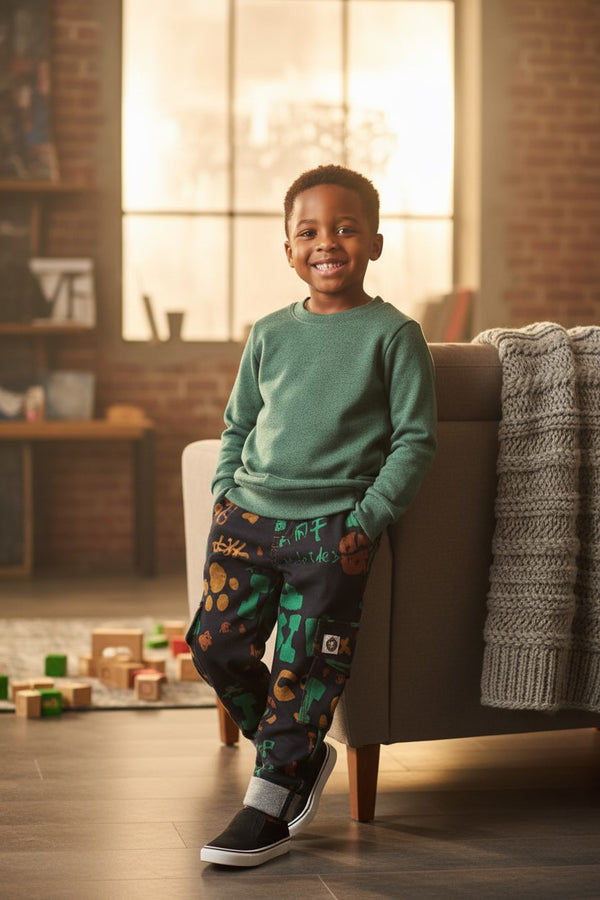 Wild Jungle Graphic Cargo Jogger Set – Boys