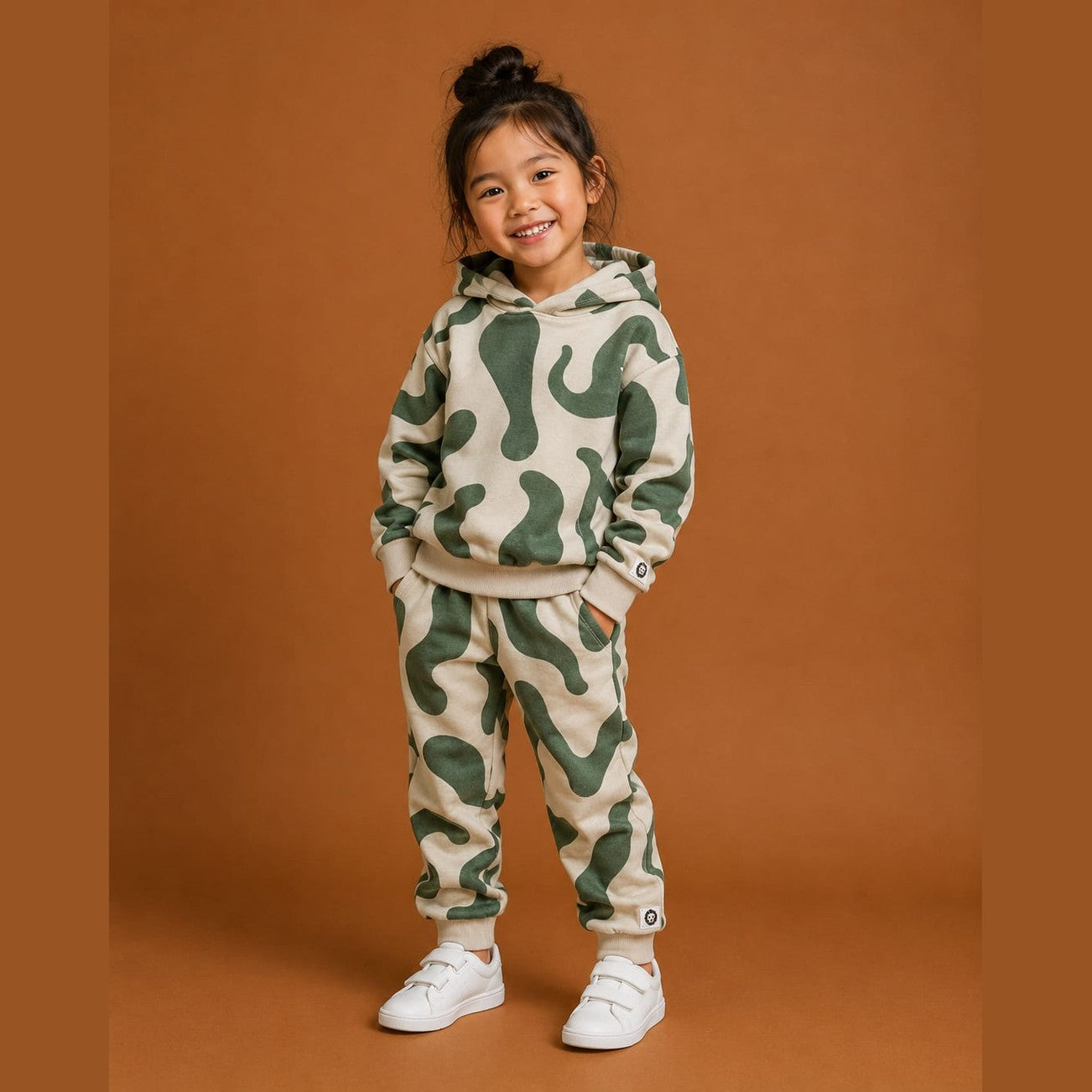 Boys Abstract Camo Fleece Tracksuit Set
