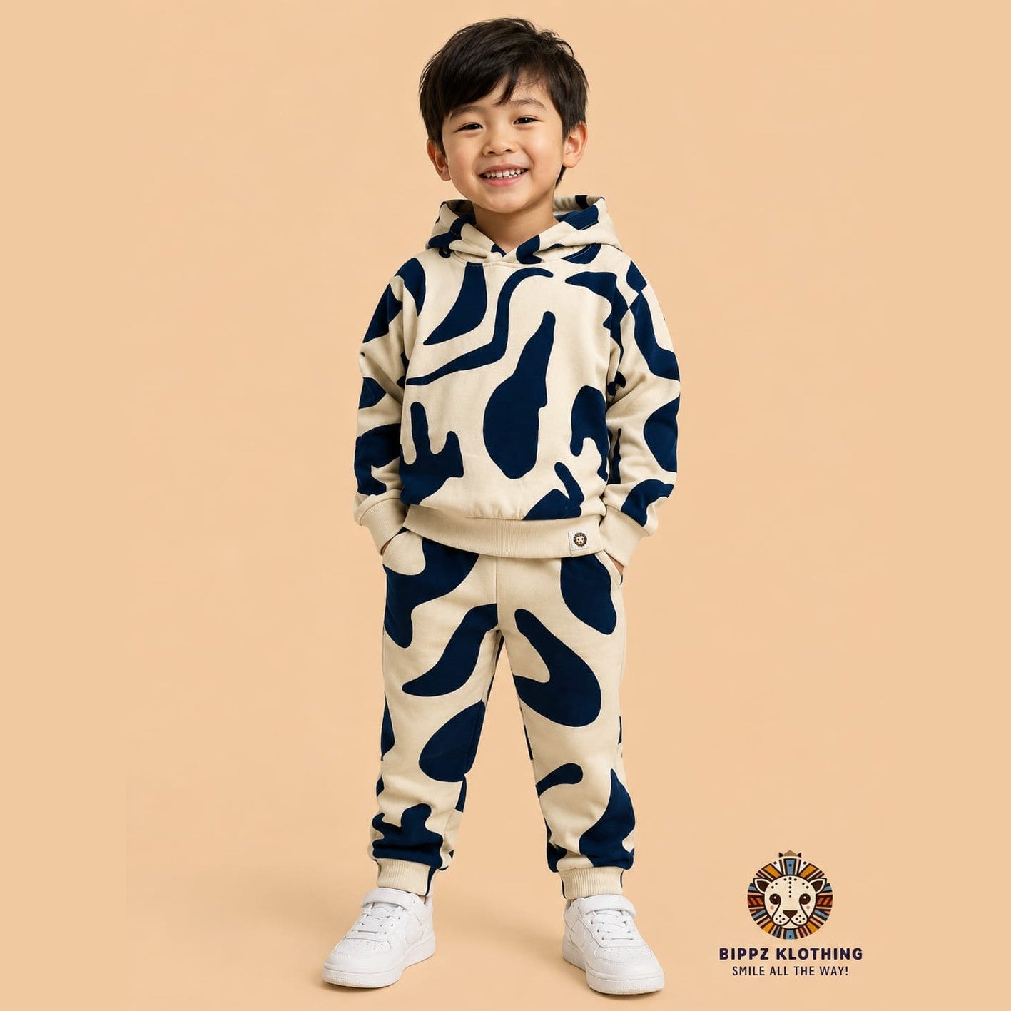 Boys Abstract Camo Fleece Tracksuit Set