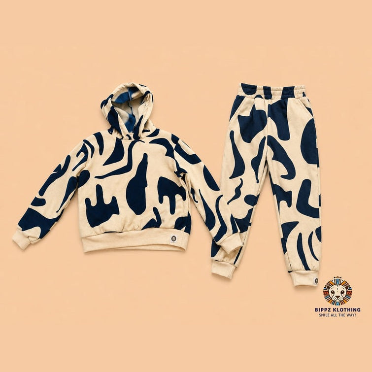 Boys Abstract Camo Fleece Tracksuit Set