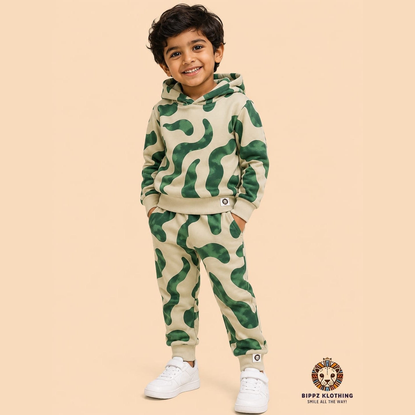 Boys Abstract Camo Fleece Tracksuit Set