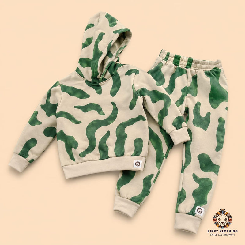Boys Abstract Camo Fleece Tracksuit Set