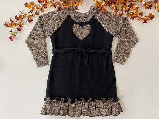 Denim Long-fleece-sleeved Dress