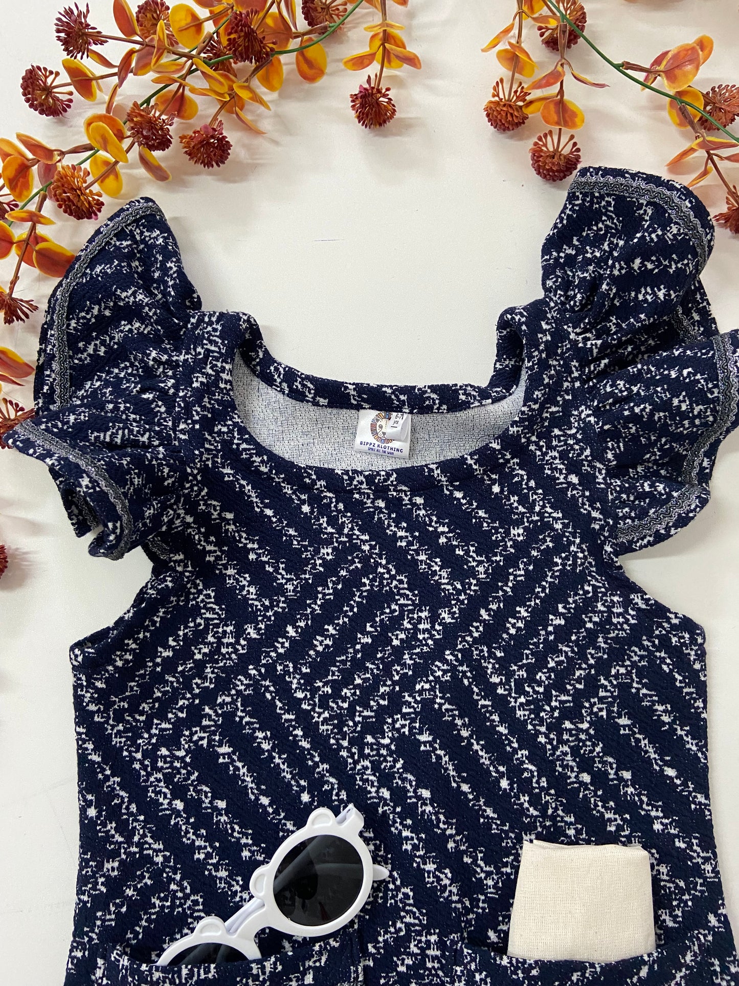 Navy Textured Dress