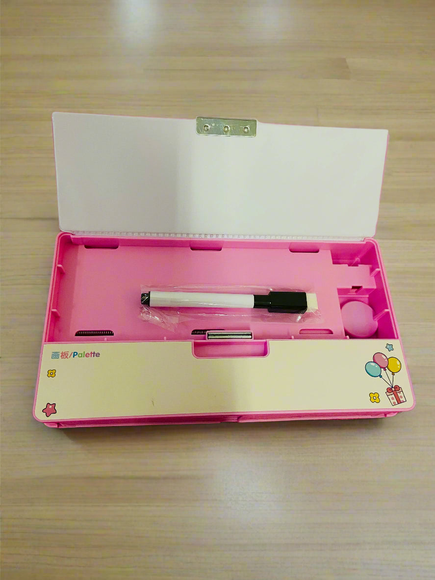 Unicorn Multi-Function Pencil Box – With Schedule Chart, Whiteboard & Compass