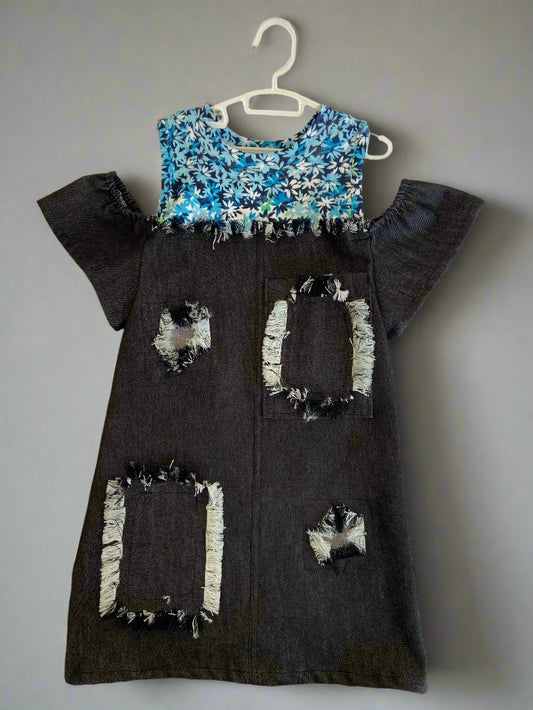 Girls' Denim Patch Dress