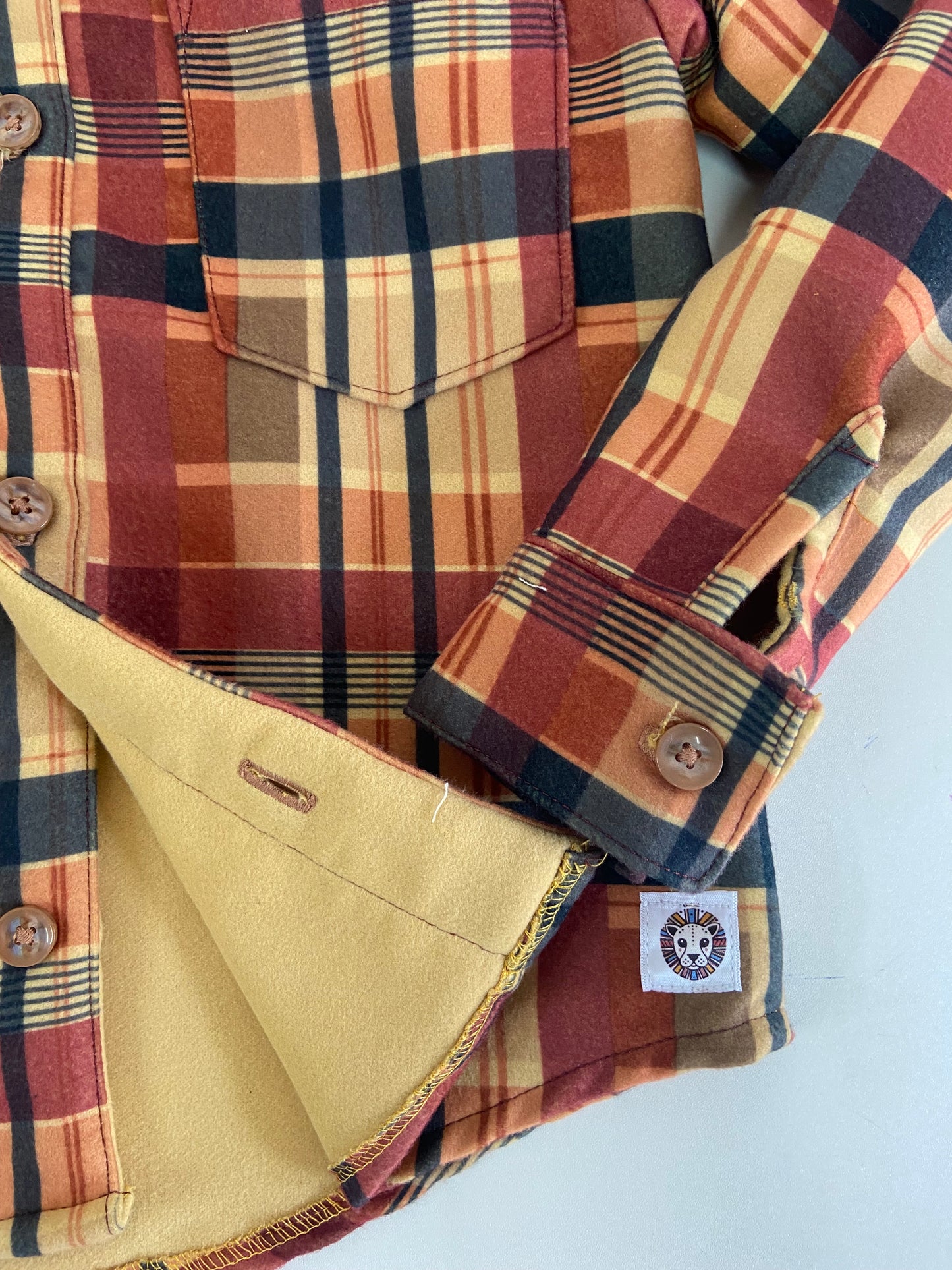 Plaid Hooded Button-Up Shirt