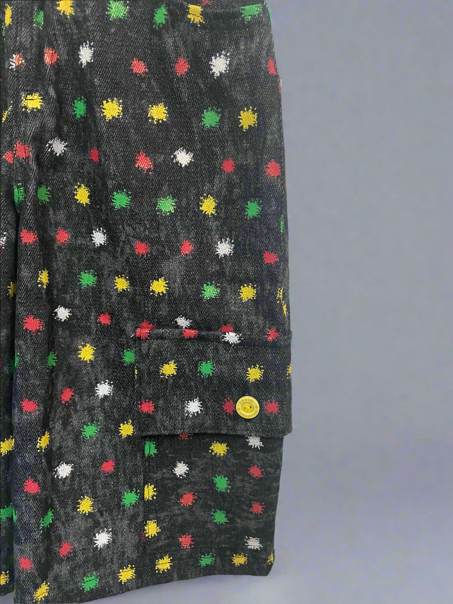 Kids’ Cargo Denim Shorts – Starburst Print