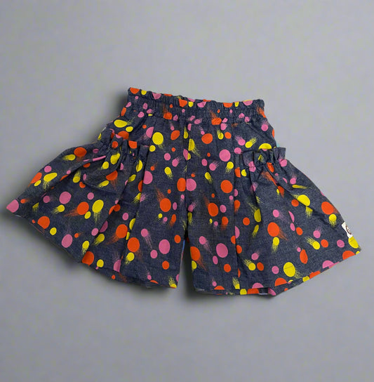 Multi-Color Flared Shorts
