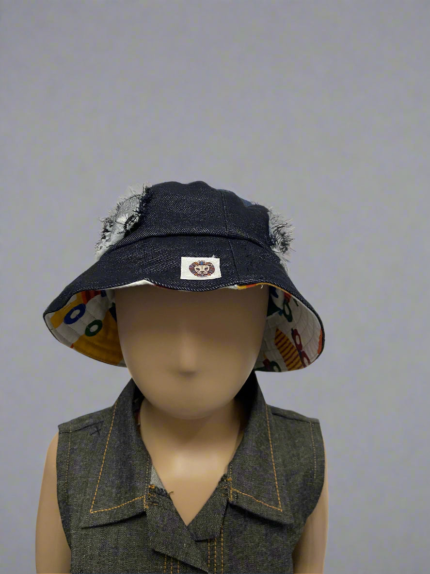 Kids' Denim Patchwork Bucket Hat