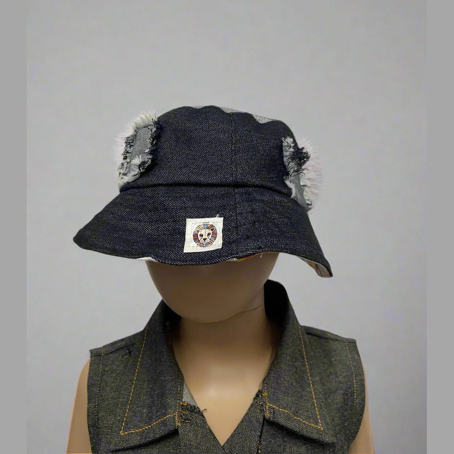 Kids' Denim Patchwork Bucket Hat