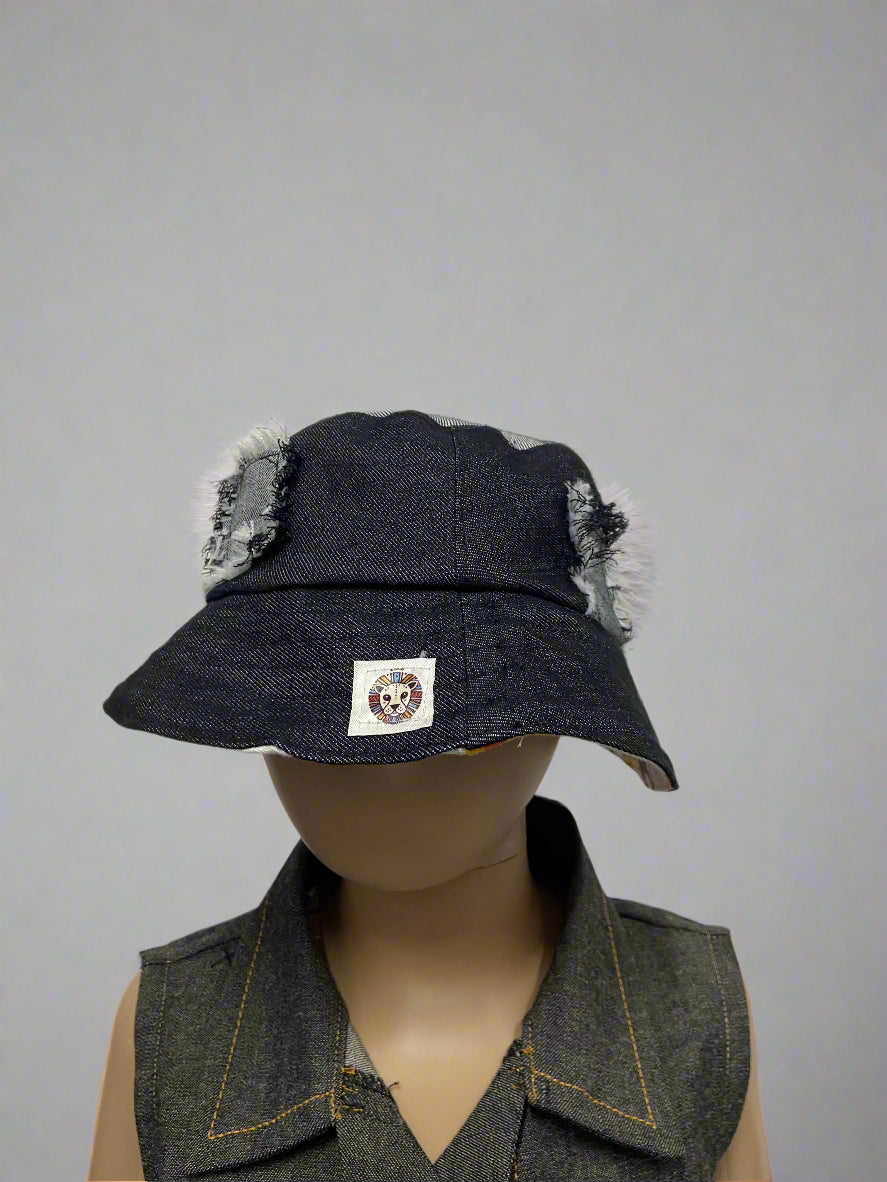 Kids' Denim Patchwork Bucket Hat