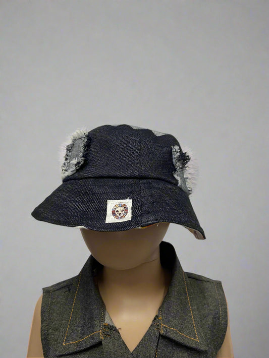 Kids' Denim Patchwork Bucket Hat