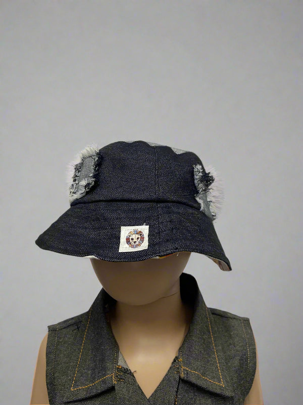 Kids' Denim Patchwork Bucket Hat