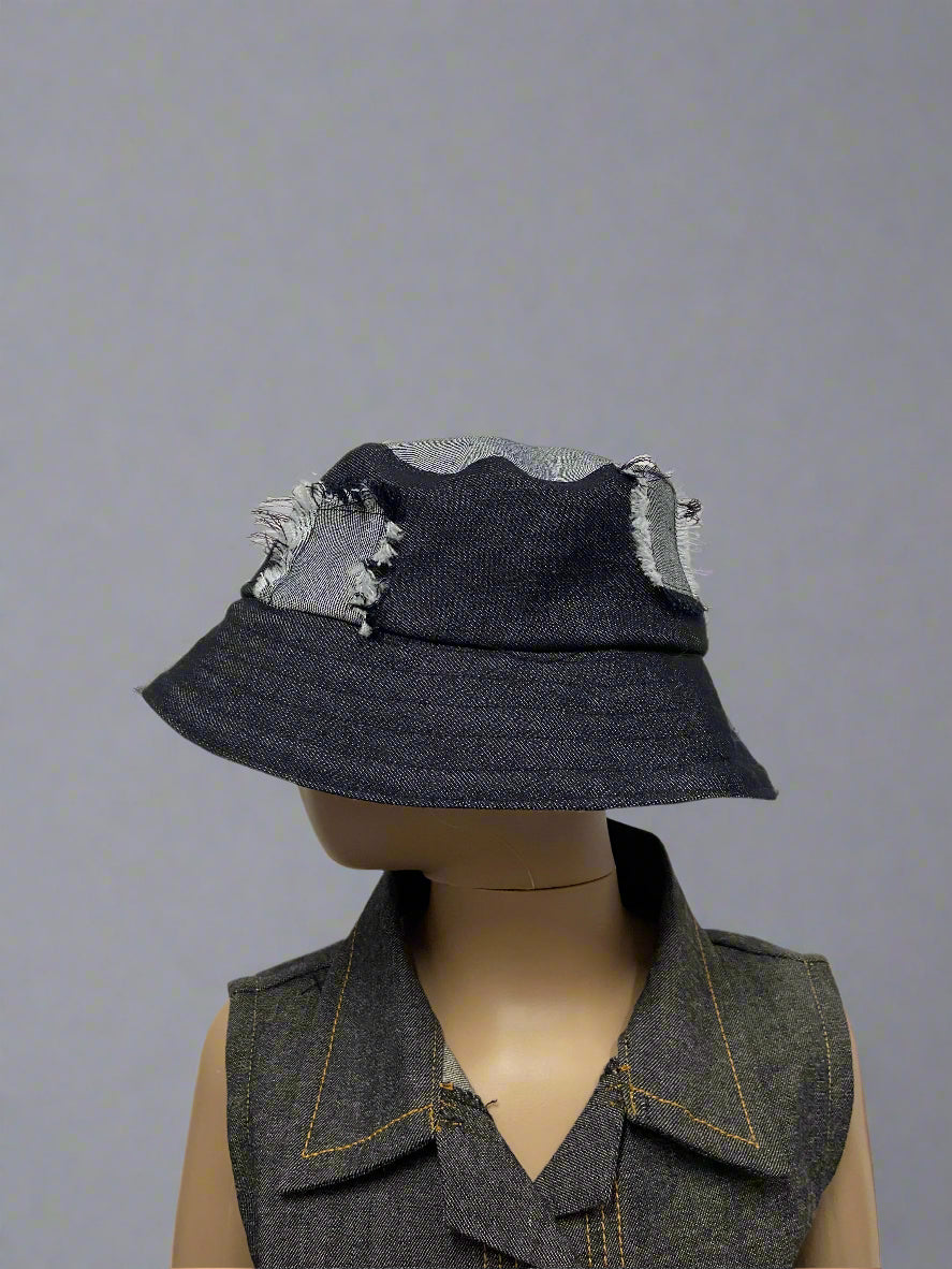 Kids' Denim Patchwork Bucket Hat