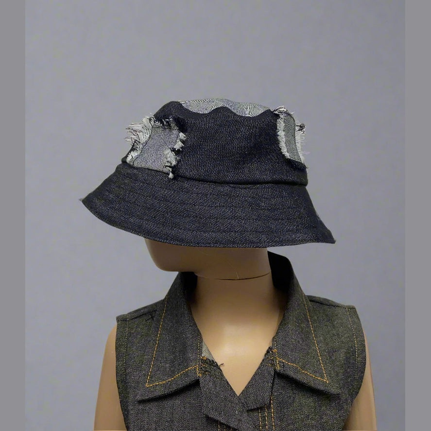 Kids' Denim Patchwork Bucket Hat