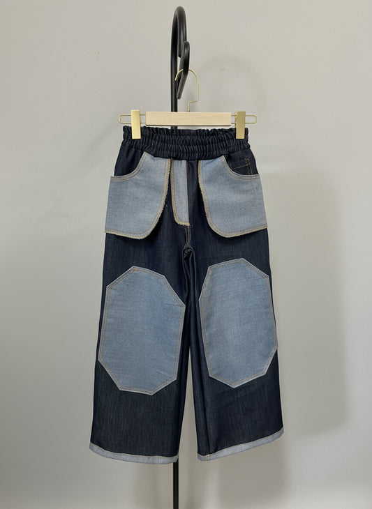 Patchwork Baggy Denim Pants