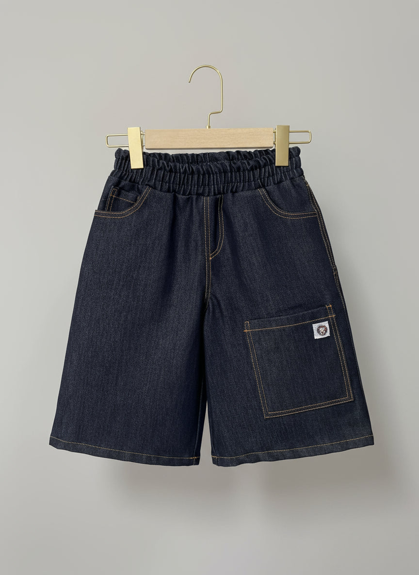 Boys Multi-Pockets Denim Shorts