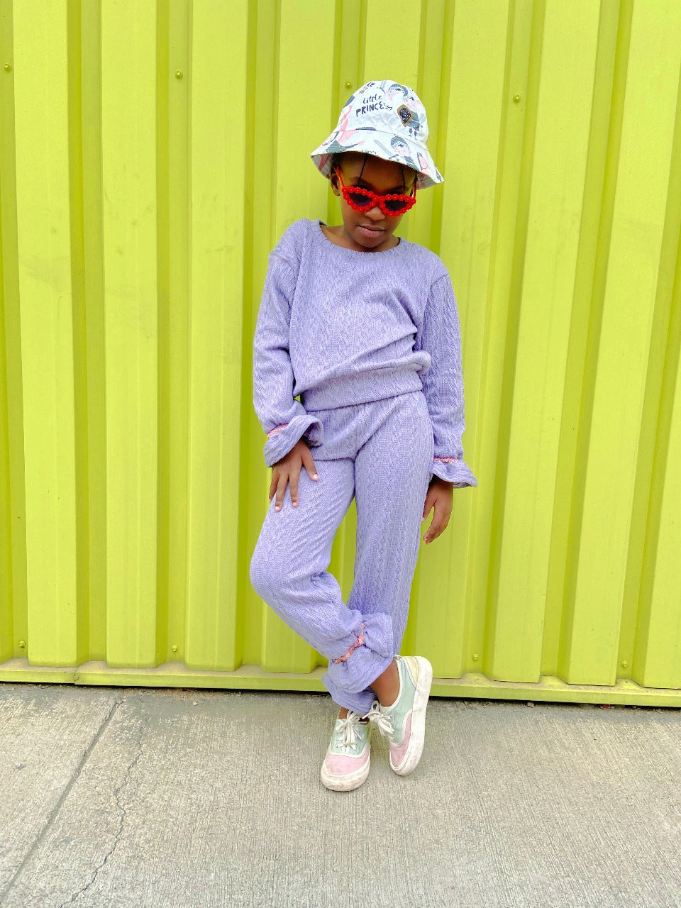 Lilac Knitted outfit set