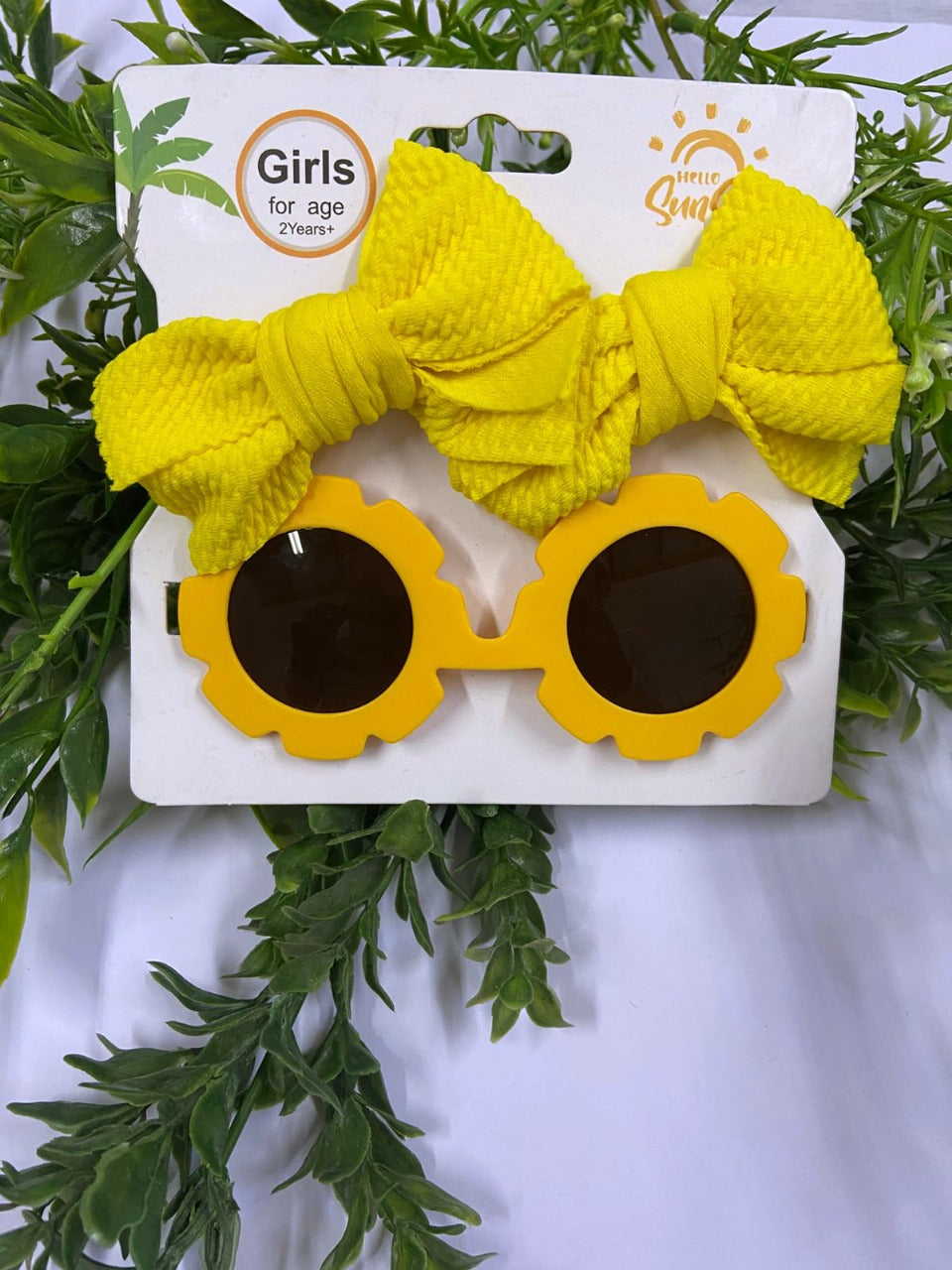 Sunshine Style Set – Yellow Sunglasses & Bow Headband