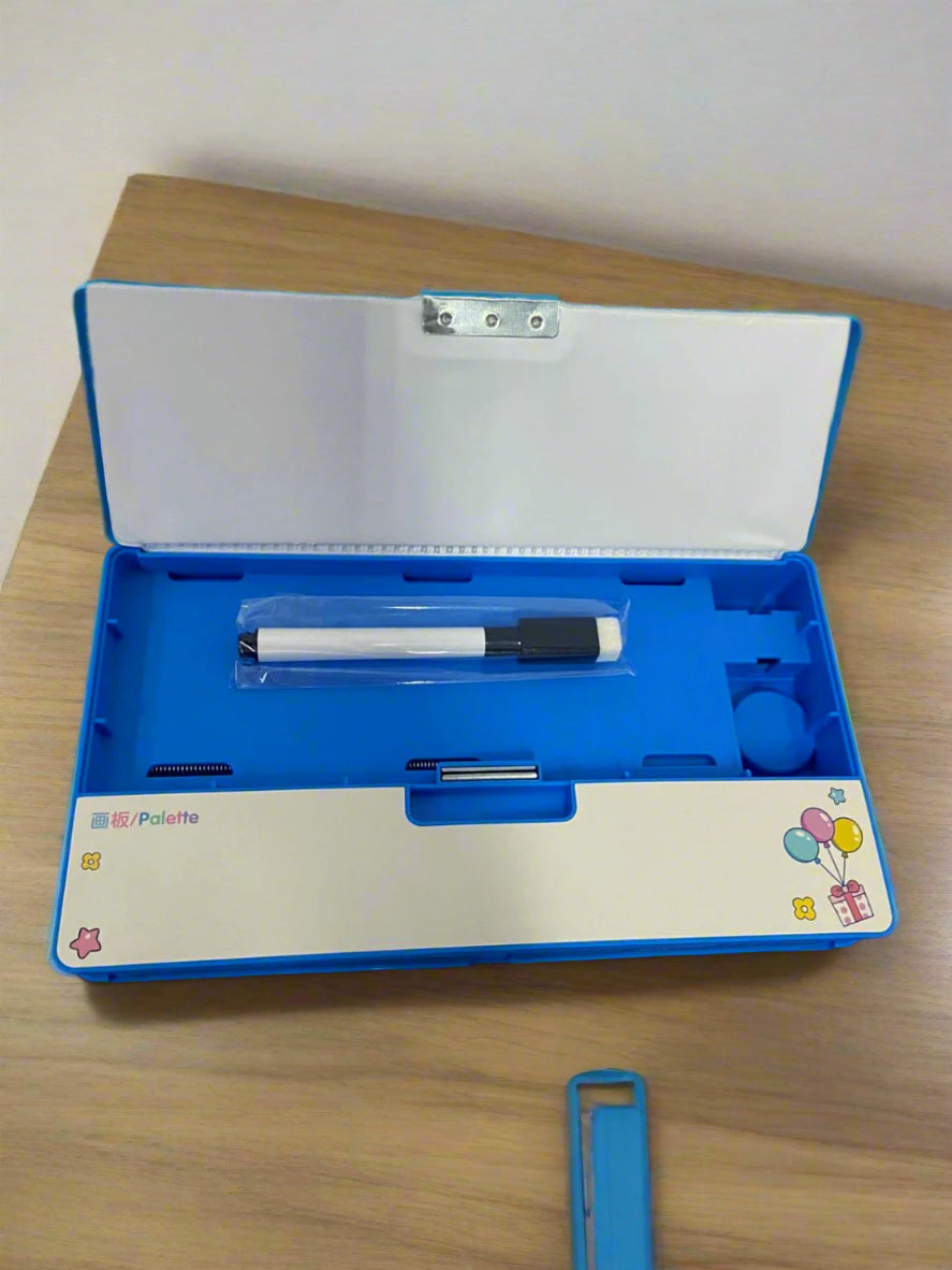 🚀 Spaceman Multi-Function Pencil Box – With Schedule Chart, Whiteboard & Compass