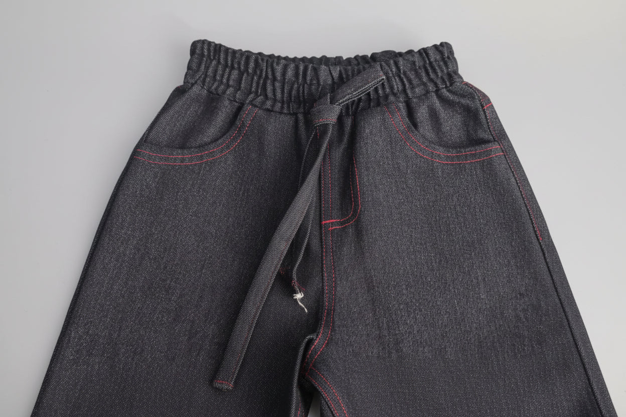 Girls Dark Pink Stripe & Black Ribbed Set – Effortlessly Cool, Every Single Day