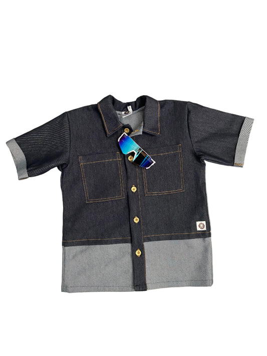 Boys Two-Tone Denim Shirt