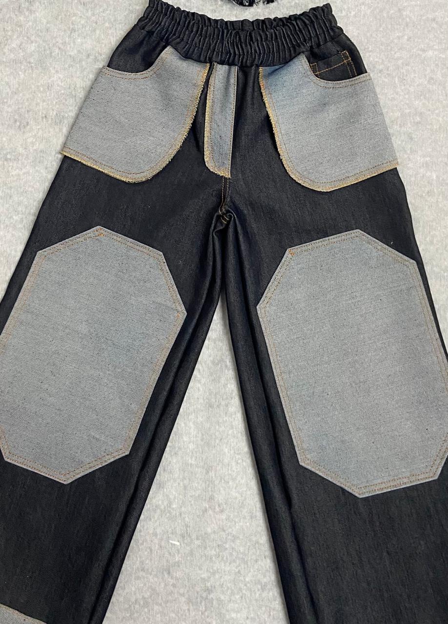 Patchwork Baggy Denim Pants