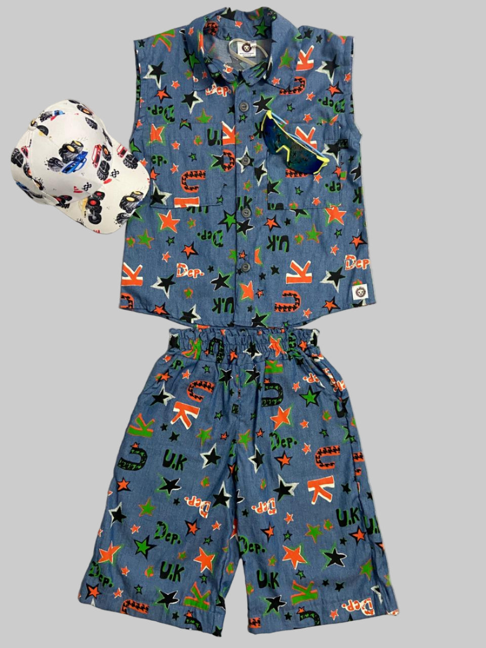 Boys’ Star & Letter Print Two-Piece Set
