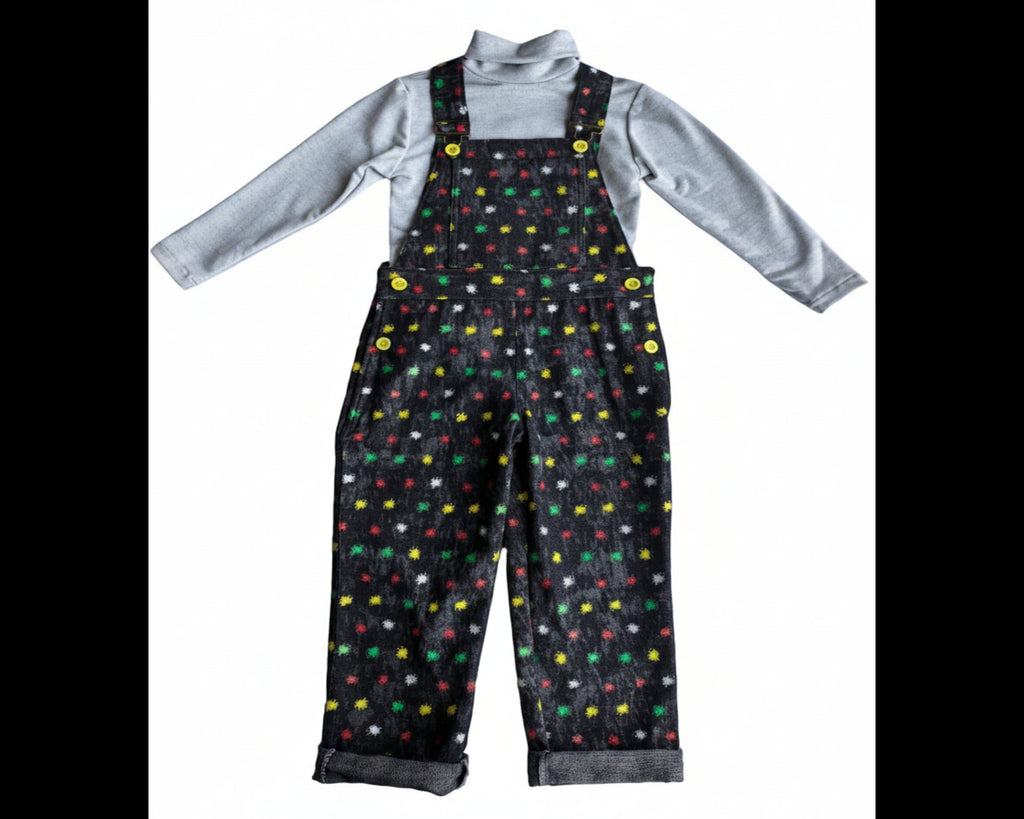 Unisex Dungaree Multicolor Dots