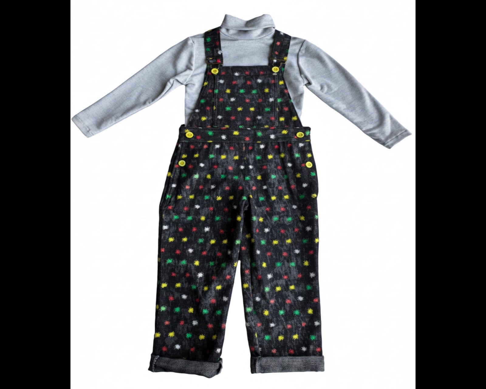 Unisex Dungaree Multicolor Dots