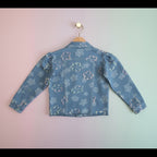 Girls Floral Two-Piece Denim Set